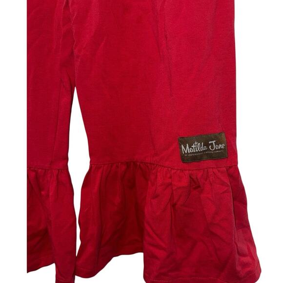 Matilda Jane Red Ruffle Pants Girls Size 14 Big Ruffles Boutique Style Casual - Picture 6 of 7